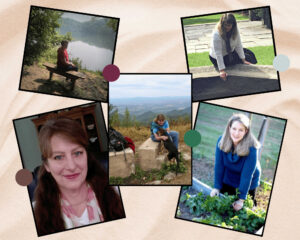 a collage of photos of Jeanne Grunert 