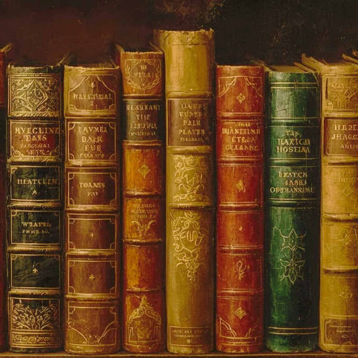 Ai generated image of old books